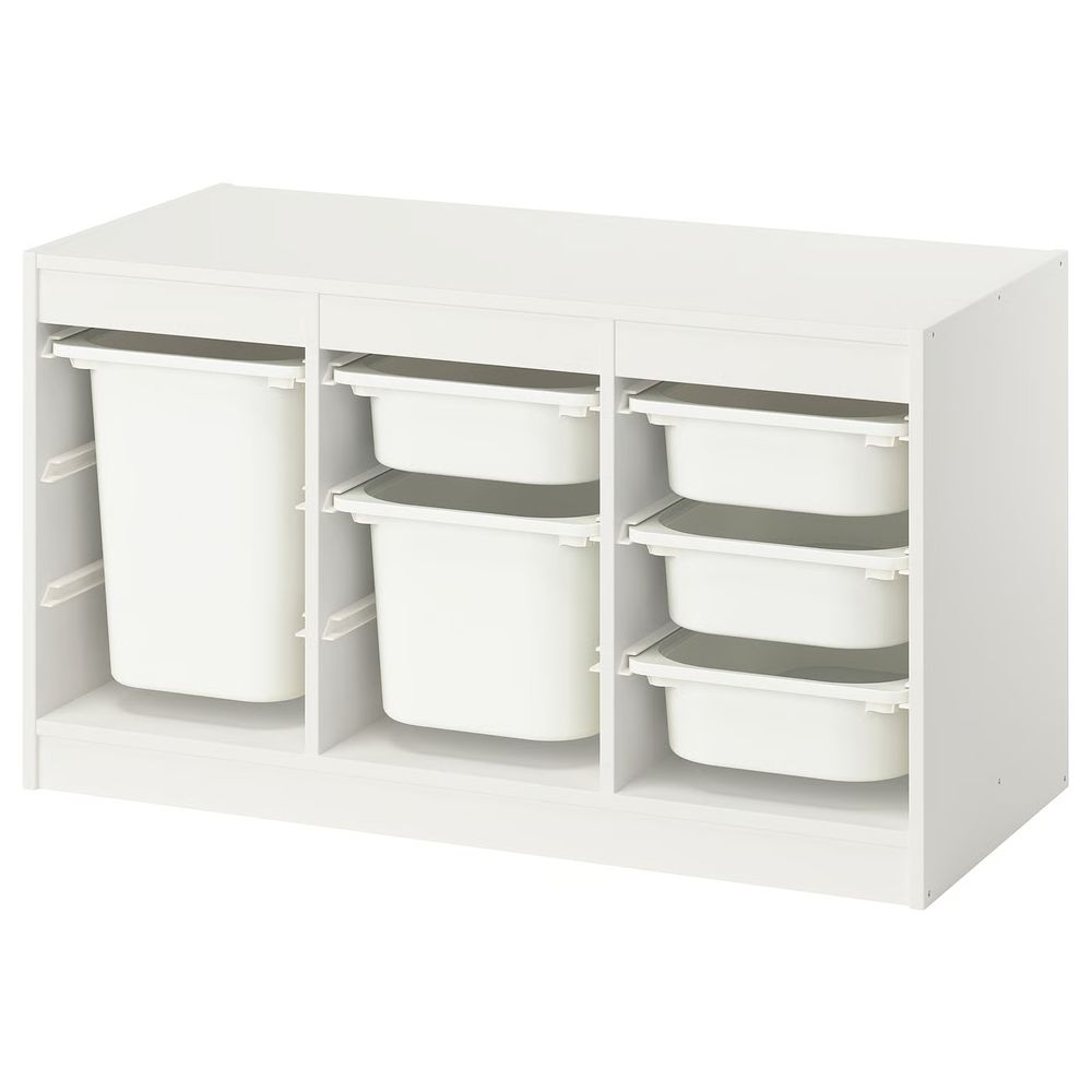 TROFAST Комбинация д/хранения+контейнеры - белый/белый 99x44x56 см - фото 1