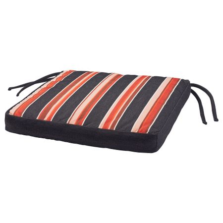 Подушка на садовый стул ЭКЕРОН, черный, полоска (40x40 см)