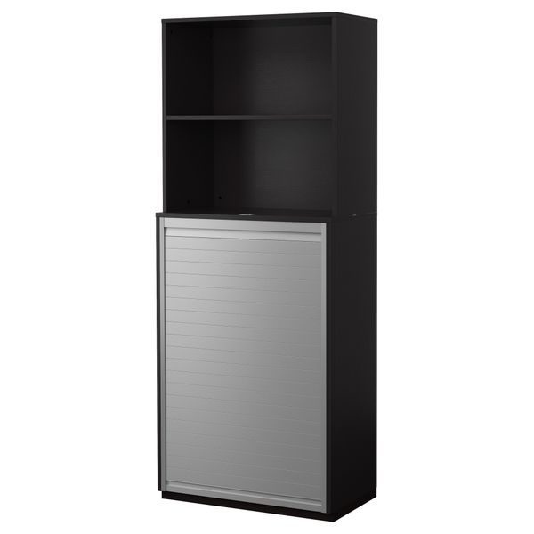 Комбинация для хранения с дверцей-шторой ГАЛАНТ, черно-коричневый черно-коричневый (80x200 см) - фото 1