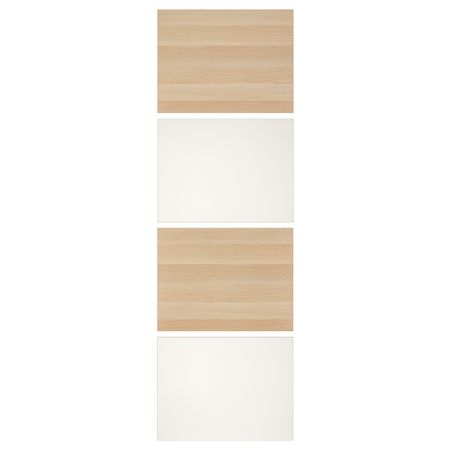 4 панели для рамы раздвижной дверцы, под беленый дуб/белый 75x236 см IKEA MEHAMN МЕХАМН 304.349.83