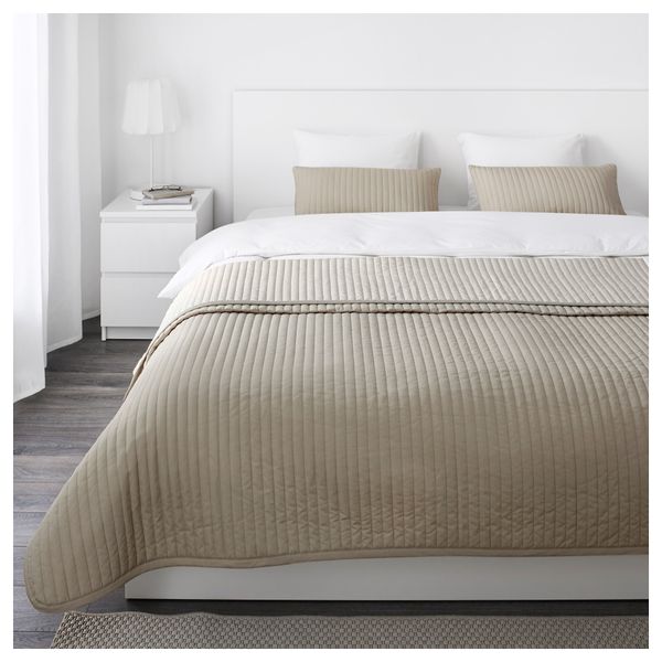 Покрывало и 2 чехла на подушку КАРИТ, бежевый - фото 1