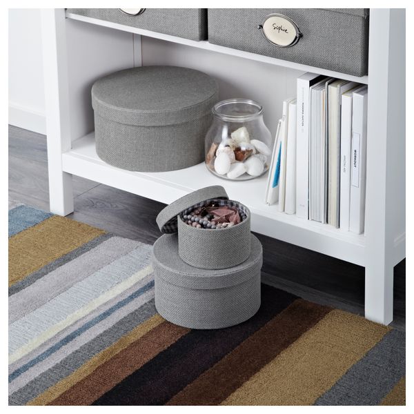 Набор коробок, 3 штуки КВАРНВИК, серый - фото 3