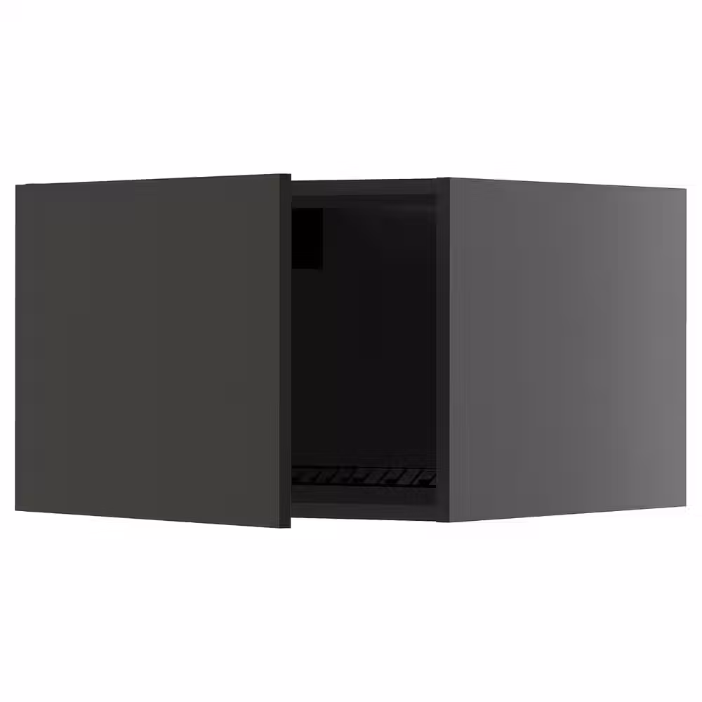 METOD Верхний шкаф д/холодильн/морозильн - черно-серый/Nickebo матовый антрацит 60x40 см - фото 1