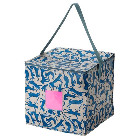 Мешок, с рисунком кот/синий бежевый IKEA PLUGGHÄST ПЛУГГХЭСТ 304.820.21