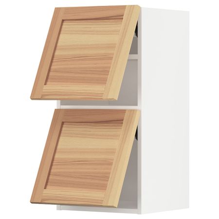 Навесной шкаф, 2 дверцы, горизонтал, белый/Торхэмн ясень 40x80 см IKEA METOD МЕТОД 593.930.48