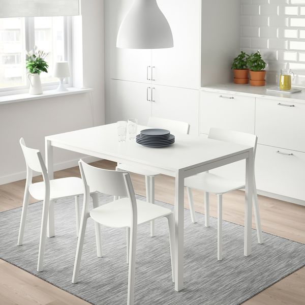Стол и 4 стула, белый/белый 125 см IKEA MELLTORP МЕЛЬТОРП / JANINGE ЯН-ИНГЕ 992.299.23 - фото 2