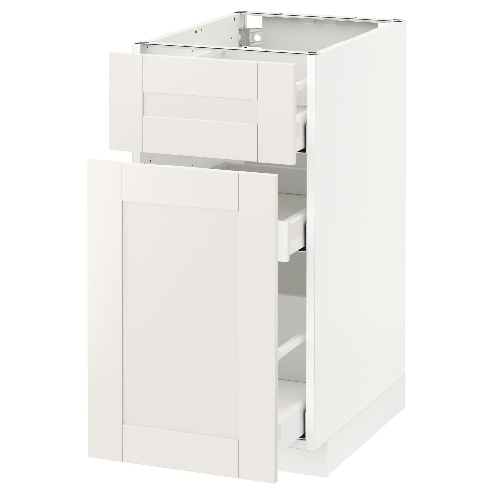 Напольный шкаф, выдвижной секцией, ящик МЕТОД / МАКСИМЕРА, белый, Сэведаль белый - схема-чертеж с размерами