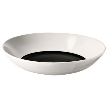 Тарелка глубокая ТИККАР, белый, черный (24 см)