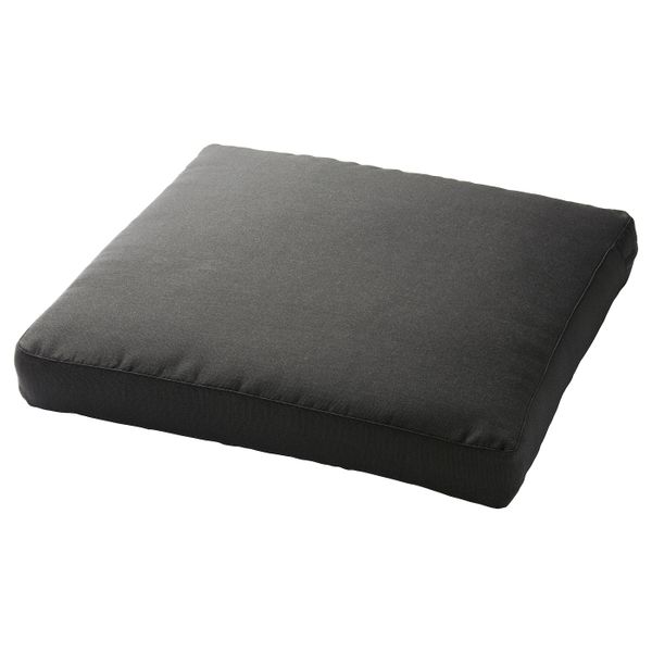 Подушка на сиденье для садовой мебели, черный 62x62 см IKEA ХОЛЛО 603.757.79 - фото 1