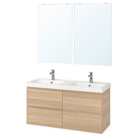 Комплект мебели для ванной, 6 предмета, 123 cm IKEA ODENSVIK ОДЕНСВИК, GODMORGON ГОДМОРГОН 193.332.02