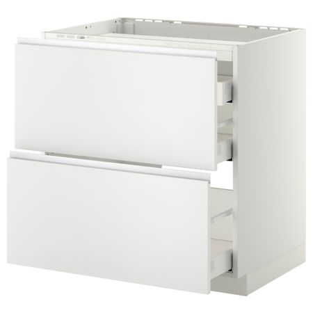 Напольный шкаф, 2 фронтальных панели, 3 ящика МЕТОД / МАКСИМЕРА, белый, Нодста белый