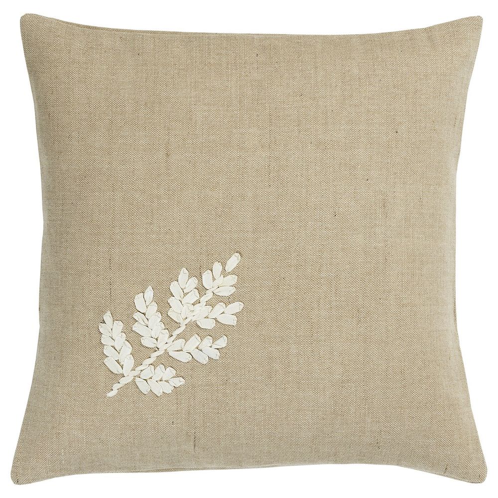Чехол на подушку, бежевый, лист ручная работа 50x50 см IKEA БОТАНИСК 004.665.22 - фото 1