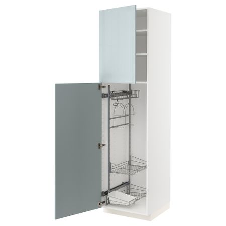 Высокий шкаф с отделением для аксессуаров для уборки, 60x60x220 cm IKEA METOD МЕТОД 594.794.62