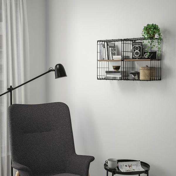 Полка навесная, черный/сосна под антик 30x40 см IKEA GULLHULT ГУЛЛЬХУЛЬТ 204.890.23 - фото 8