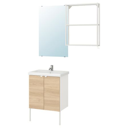 Комплект мебели для ванной,11 предмета, 64x43x87 cm IKEA TVÄLLEN ЛЕН ТВЭЛЛЕН, BEGIVENHET БЕГИВЕНХЕТ 593.375.85