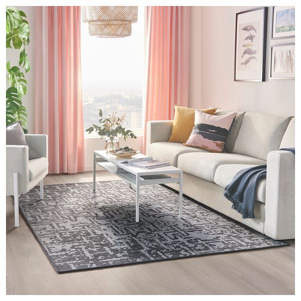 Ковер безворсовый, темно-серый 165x240 см IKEA ГЛУМСЁ 604.079.64 - фото 3