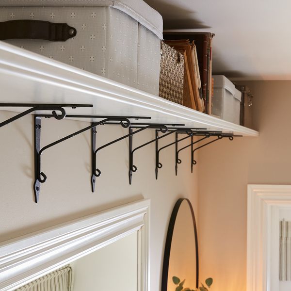 Полка навесная, белый/антрацит 80x30 см IKEA BERGSHULT БЕРГСХУЛЬТ / KROKSHULT КРОКСГУЛЬТ 093.260.80 - фото 4