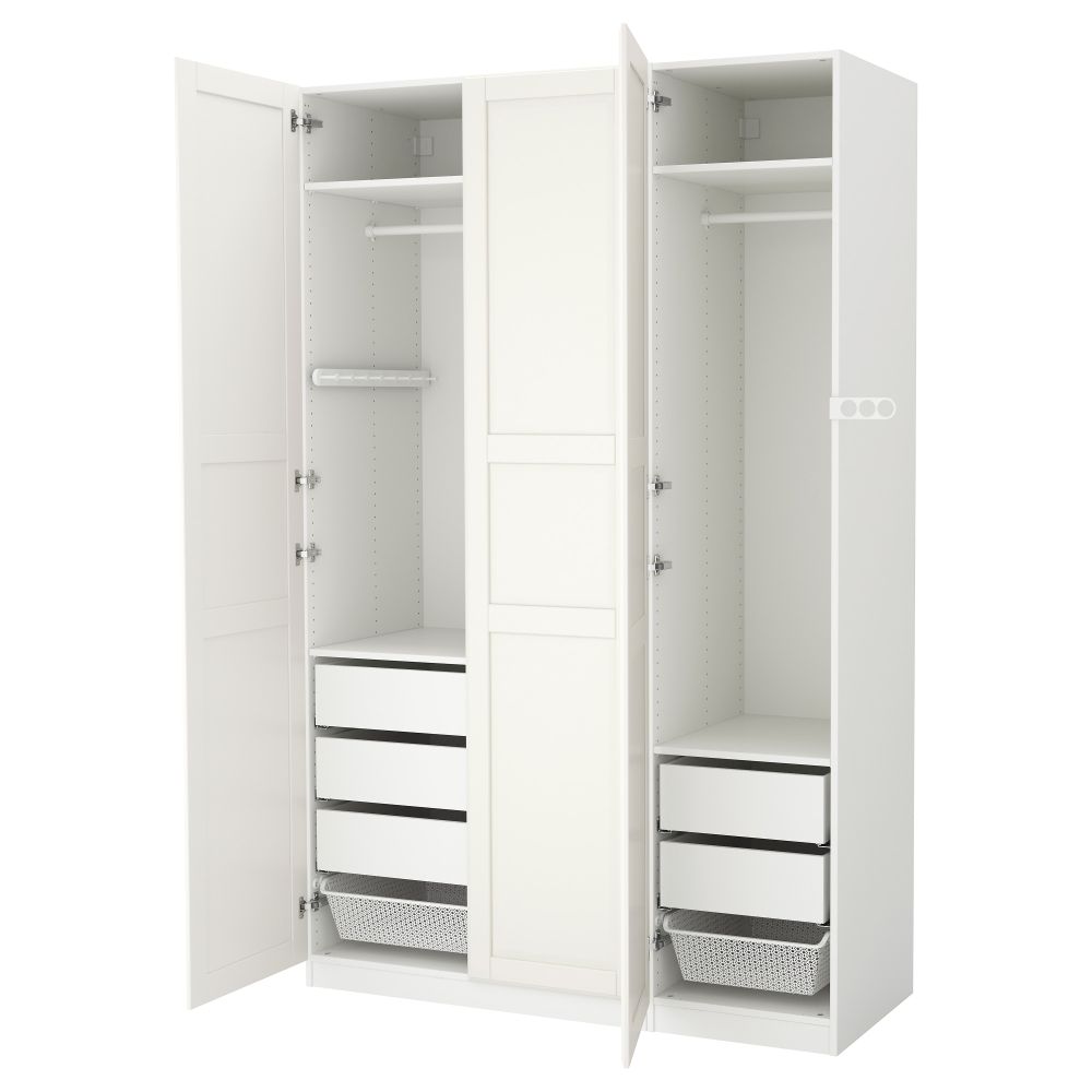 Гардероб, белый Tyssedal белый, 150x60x236 см IKEA PAX ПАКС 391.274.04 - фото 1