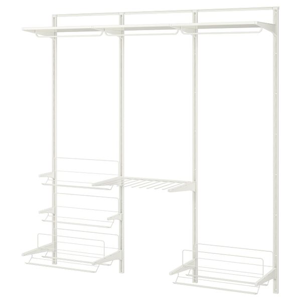 Настенная шина, штанга, модуль для/обуви, белый 190x40x196 см IKEA АЛЬГОТ 692.302.73 - схема-чертеж с размерами