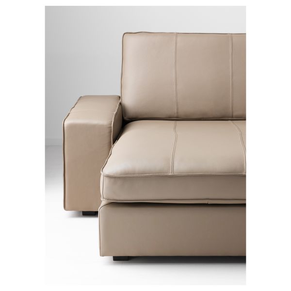 2-местный диван и козетка КИВИК, Гранн, Бумстад бежевый - схема-чертеж с размерами