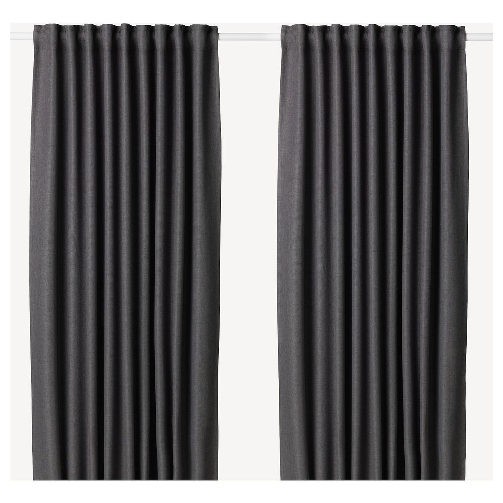 Затемняющие гардины, 2 шт., серый 145x300 см IKEA ANNAKAJSA АННАКАЙСА 603.902.42 - фото 1
