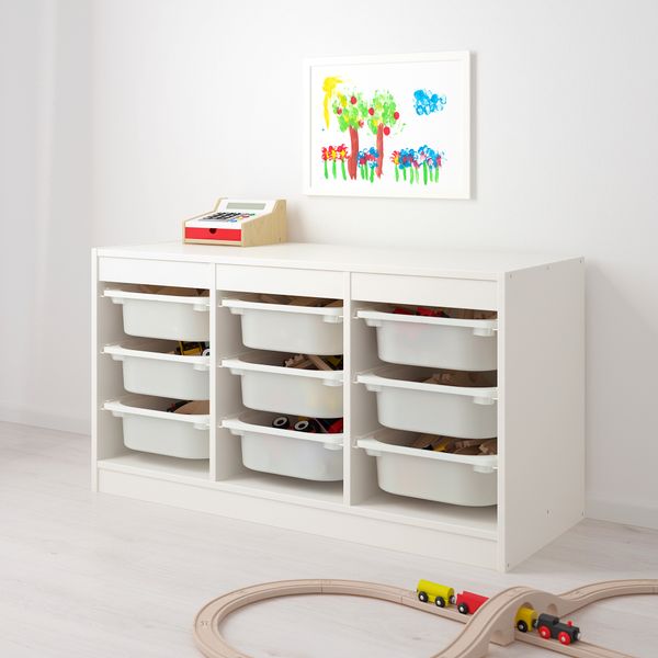 Комбинация для хранения + контейнеры, белый, белый, 99x44x56 см IKEA TROFAST ТРУФАСТ 292.284.70 - фото 3