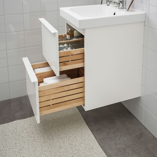 Шкаф для раковины с 2 ящиками, 43x49x64 cm IKEA ODENSVIK ОДЕНСВИК, GODMORGON ГОДМОРГОН 293.253.53 - фото 3