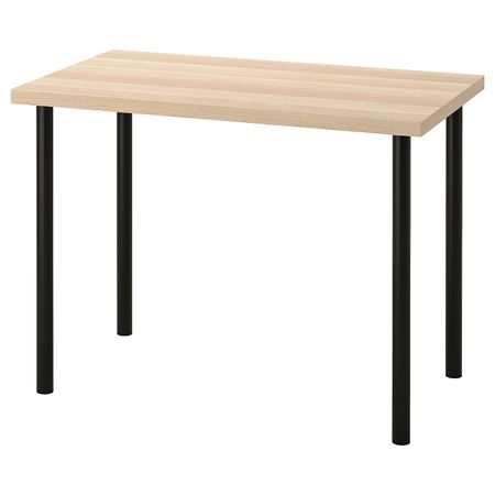 Письменный стол, под беленый дуб/черный 100x60 см IKEA LINNMON ЛИННМОН / ADILS АДИЛЬС 394.163.38
