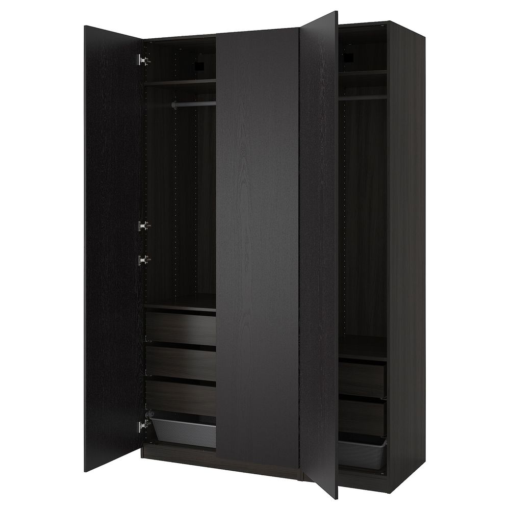 Гардероб, черно-коричневый, Форсанд черно-коричневый, 150x60x236 см IKEA ПАКС 393.001.73 - фото 1