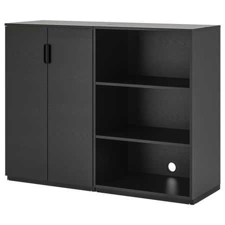 Комбинация для хранения, ясеневый шпон, черная морилка 160x120 см IKEA ГАЛАНТ 492.857.99