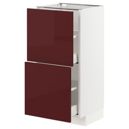 Напольный шкаф с 2 ящиками, 40x37 cm IKEA METOD МЕТОД, MAXIMERA МАКСИМЕРА 393.276.10
