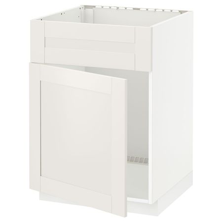Напольный шкаф под мойку с дверцей, фронтальной пнл, белый/Сэведаль белый 60x60 см IKEA METOD МЕТОД 292.231.18