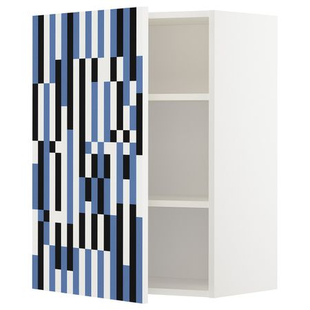 Шкаф навесной с полкой, белый, Иттербин с печатным рисунком 60x80 см IKEA МЕТОД 892.870.46