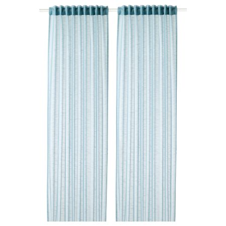 Гардины, 2 шт. ГЕРТРУД, серо-синий (145x300 см)