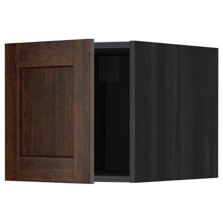 Верхний шкаф, черный/Эдсерум коричневый 40x40 см IKEA МЕТОД 092.268.44