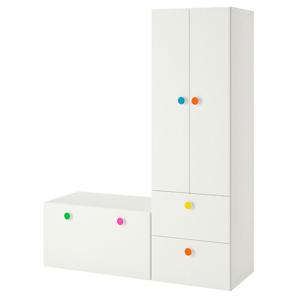 Комбинация для хранения со скамьей, белый 150x50x192 см IKEA СТУВА / ФОЛЬЯ 092.751.27 - фото 1