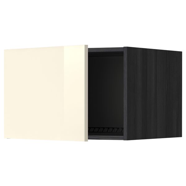 Верхний шкаф на холодильник, морозильник МЕТОД, черный, Рингульт кремовый - схема-чертеж с размерами
