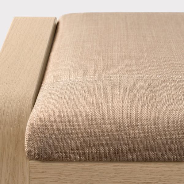 Табурет для ног, дубовый шпон, беленый/Шифтебу бежевый IKEA POÄNG ПОЭНГ 293.984.67 - фото 3