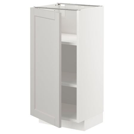 Напольный шкаф с полками, белый/Лерхюттан светло-серый 40x37 см IKEA METOD МЕТОД 392.730.56