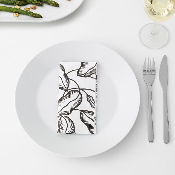 Салфетка бумажная, белый, черный лист 33x33 см IKEA AVSIKTLIG АВСИКТЛИГ 203.544.82 - фото 2