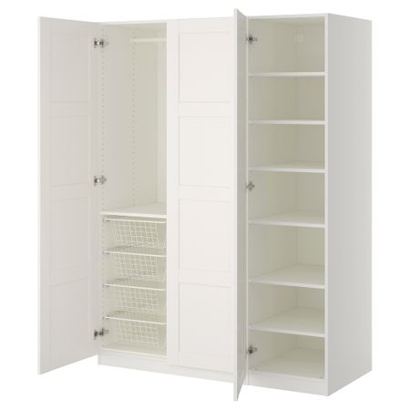 Гардероб ПАКС, белый, Бергсбу белый