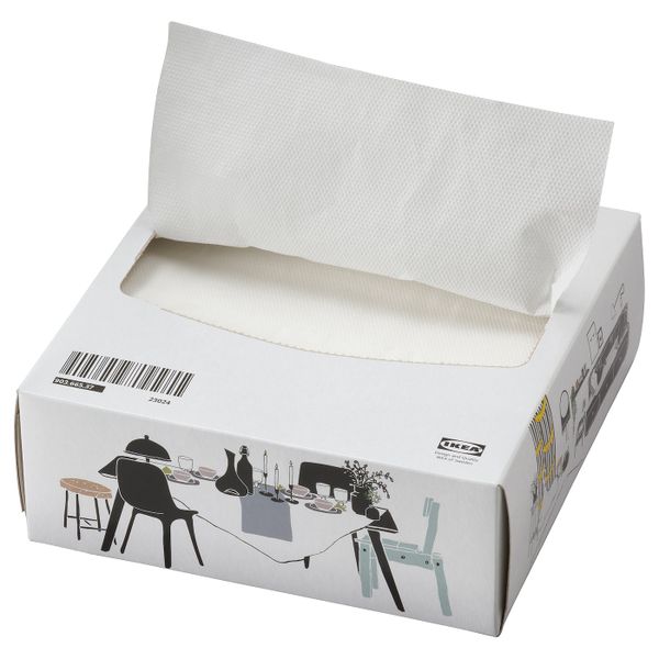 Салфетка бумажная, белый 16x32 см IKEA FAMILJ ФАМИЛИ 404.003.84 - фото 10