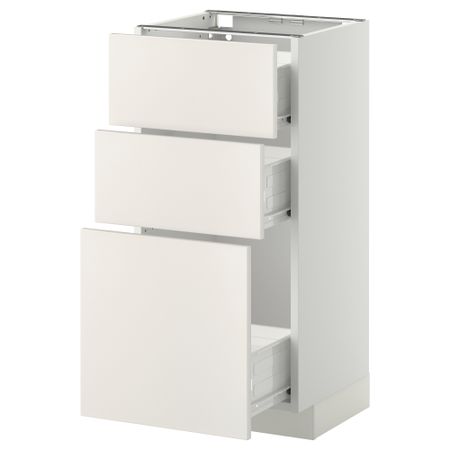 Напольный шкаф с 3 ящиками МЕТОД / ФОРВАРА, белый, Веддинге белый