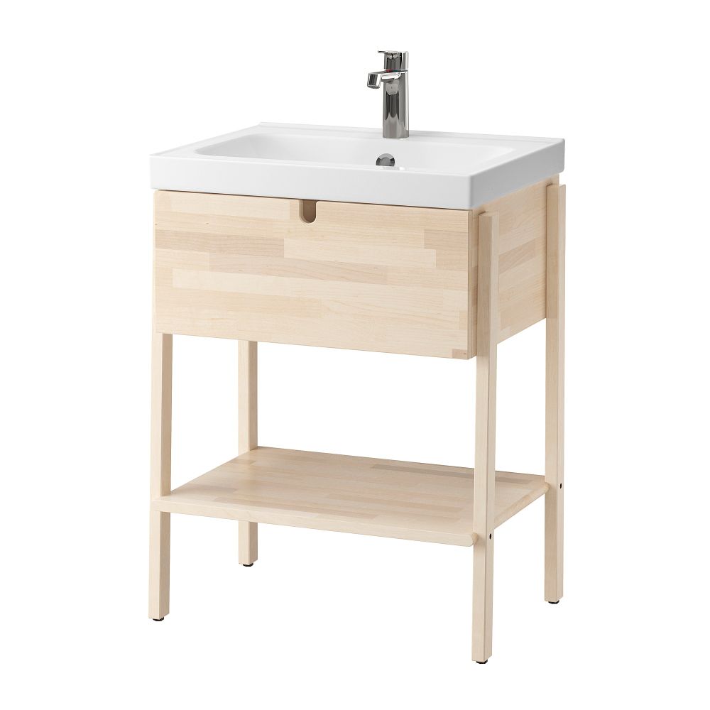 Шкаф для раковины с 1 ящ, береза/БРОГРУНД смеситель 65x49x86 см IKEA VILTO ВИЛЬТО / ODENSVIK ОДЕНСВИК 793.876.21 - фото 1