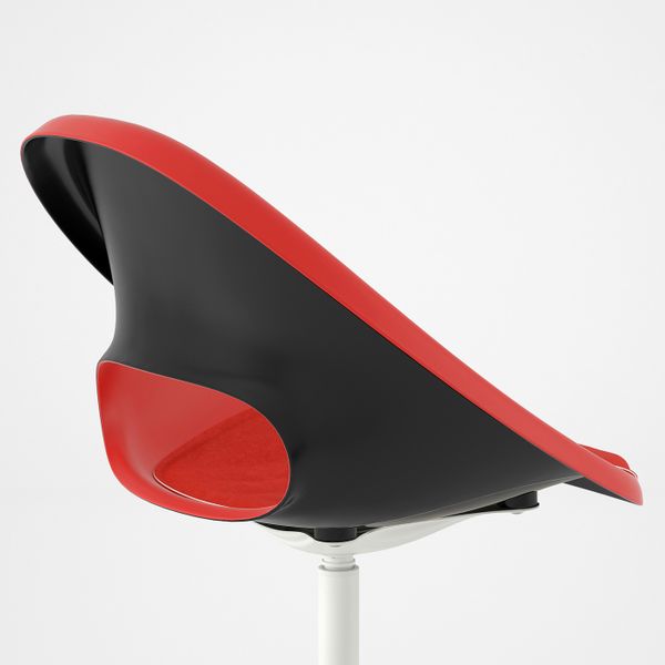 Рабочее кресло c подушкой, красный, белый IKEA ELDBERGET ЭЛДБЕРГЕТ / BLYSKÄR БЛИСКЭР 893.319.21 - фото 4