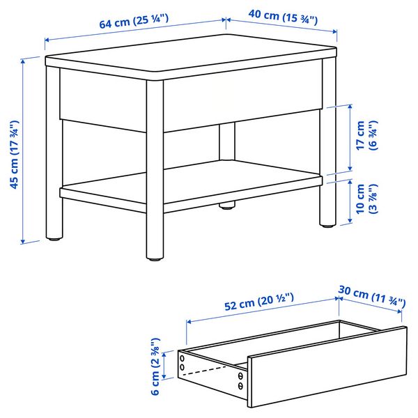 IKEA в интерьере - схема-чертеж с размерами