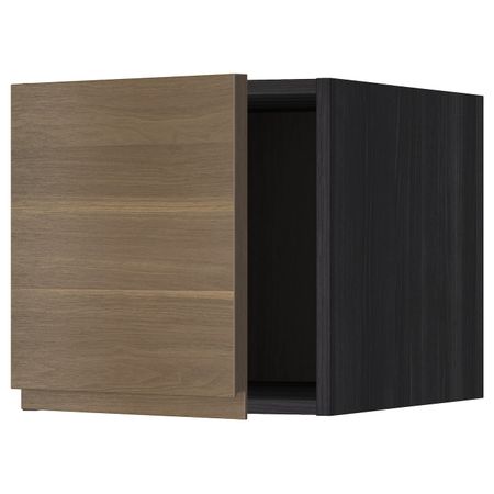 Верхний шкаф, черный/Воксторп грецкий орех 40x40 см IKEA МЕТОД 992.247.89