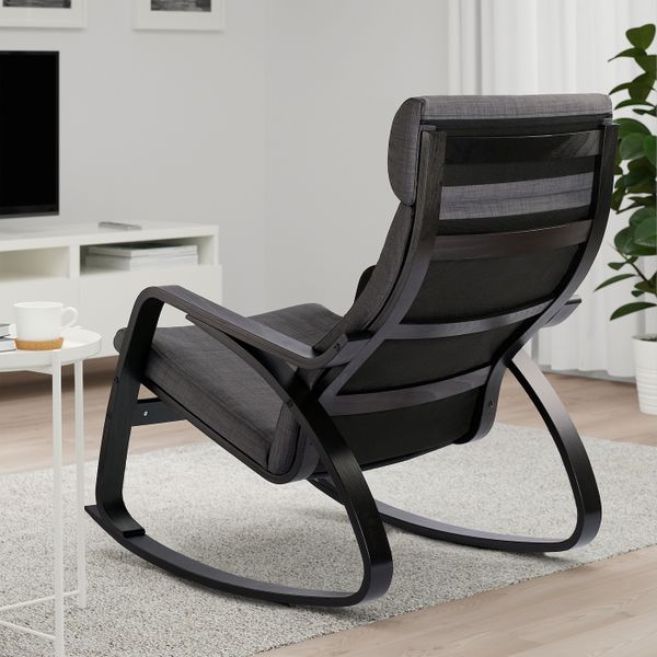 Кресло-качалка, черно-коричневый/Шифтебу темно-серый IKEA POÄNG ПОЭНГ 693.028.25 - фото 3