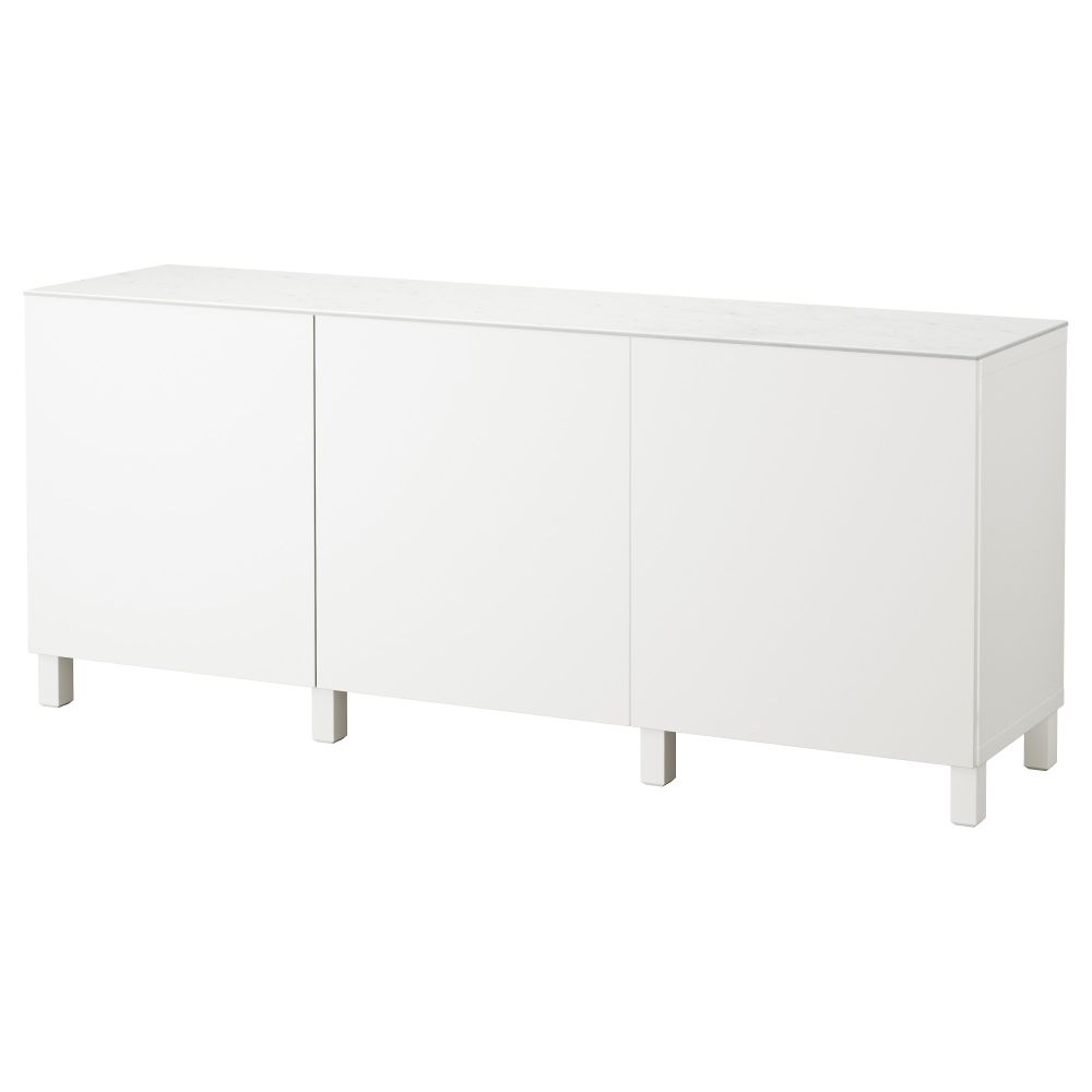 Комбинация для хранения с дверцами БЕСТО, Лаппвикен белый (180x42x74 см) - фото 1