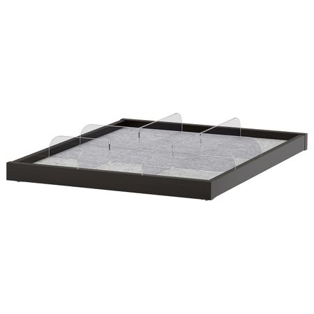 Выдвижная полка с разделителем, черно-коричневый, прозрачный 50x58 см IKEA КОМПЛИМЕНТ 392.429.89